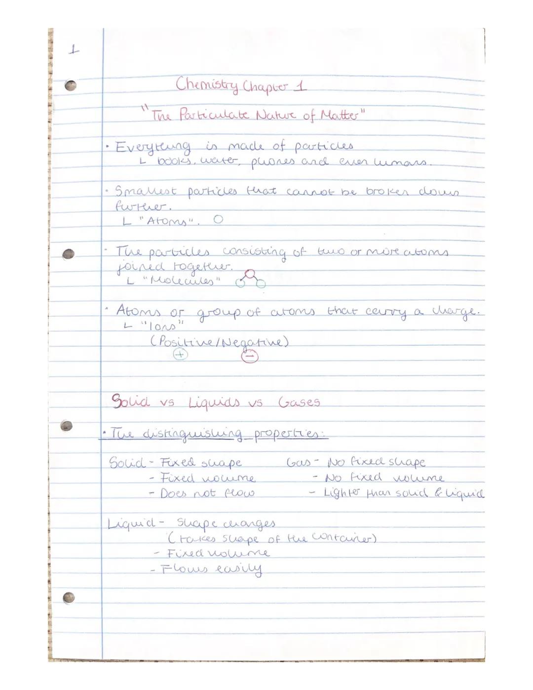 1

Chemistry Chapter 1

"The Particulate Natwe of Matter"

- Everytrung is made of particles.
  L books, water phones and ever lunars.

- Sm