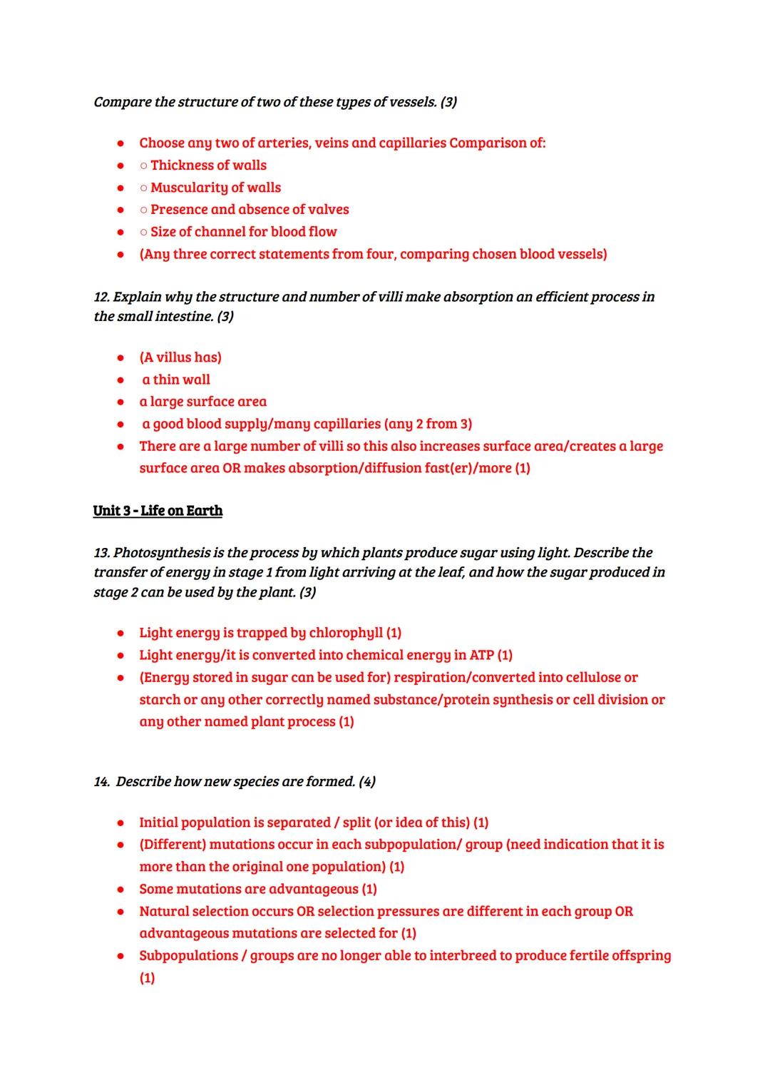 BIOLOGY
LIFE
CoHNO
Unit 1-Cell Biology
74 dr
National 5 Biology Questions and Answers (2023)
Extended Response Questions
EVOLUTION
1. Descri