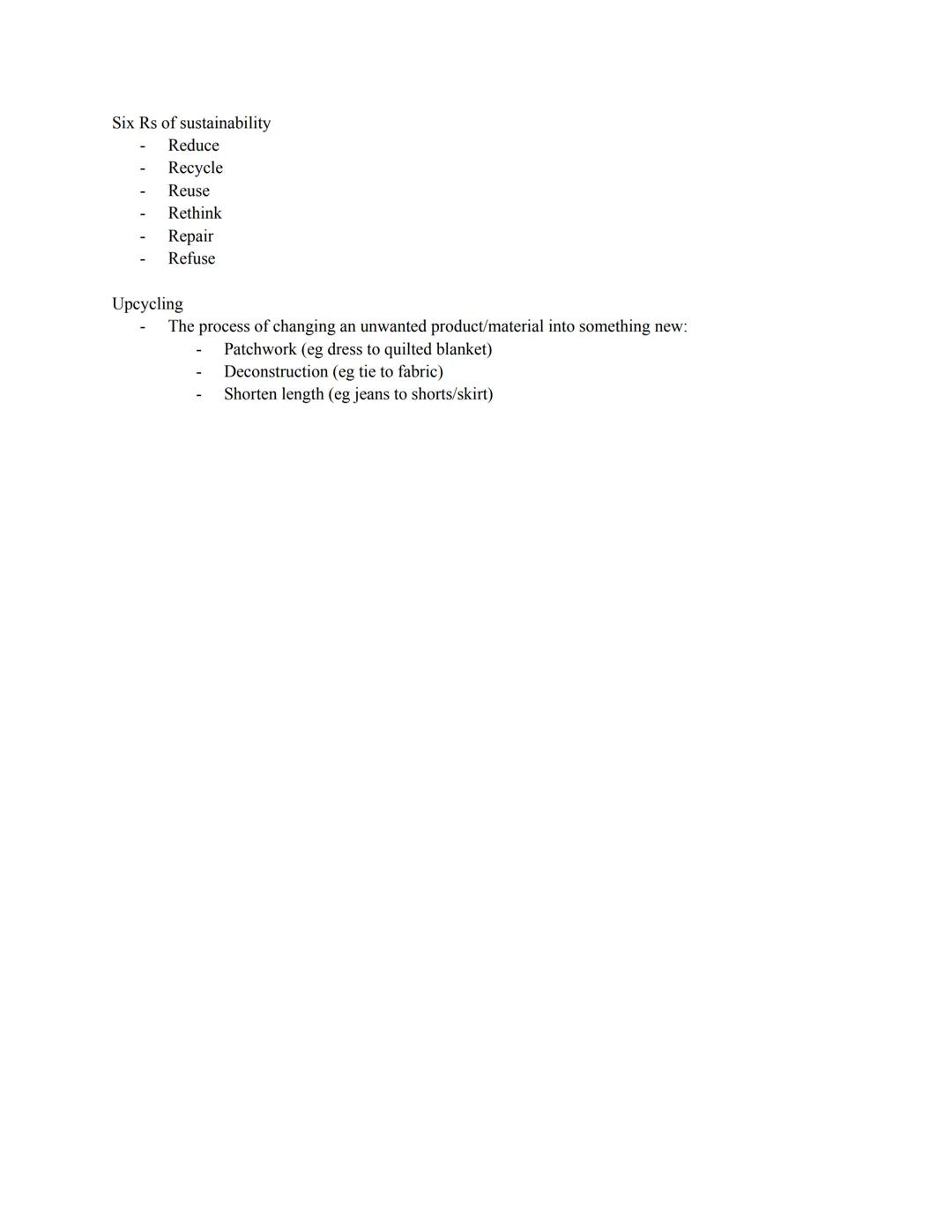 AQA A level fashion & textiles
Paper 2
2.3
Developments in technology
Product Life Cycle
Social, moral and ethical issues Regenerated and sy