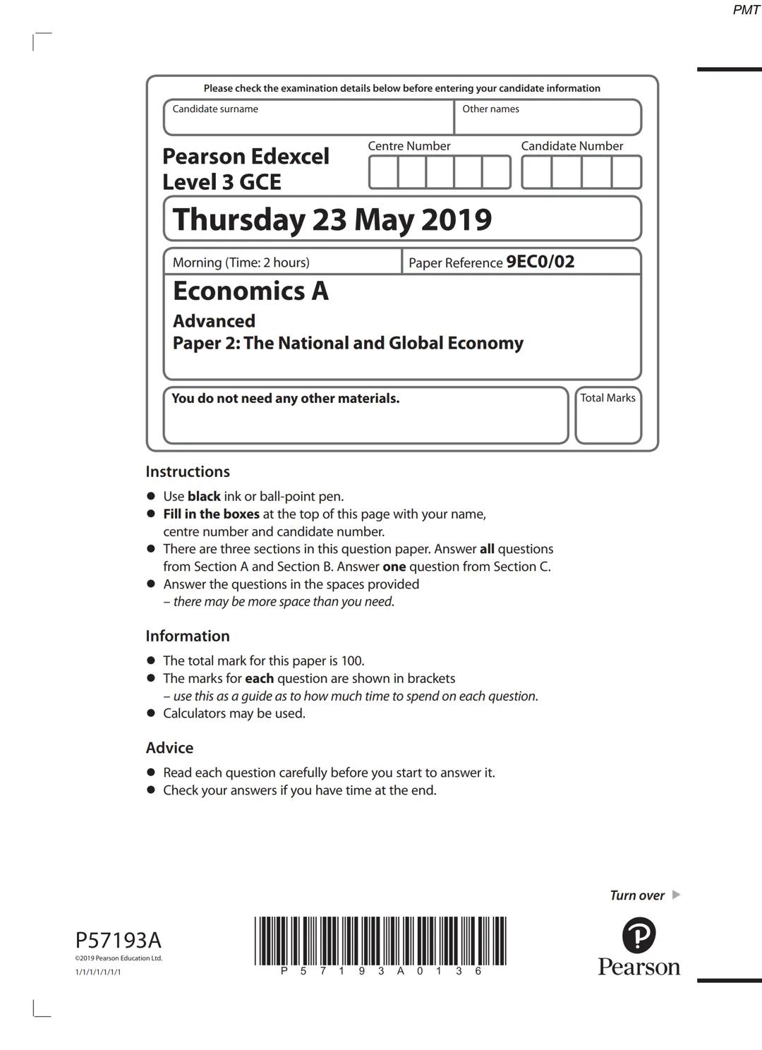 Awesome Tips for the Pearson Edexcel Level 3 GCE Economics Exam 2019