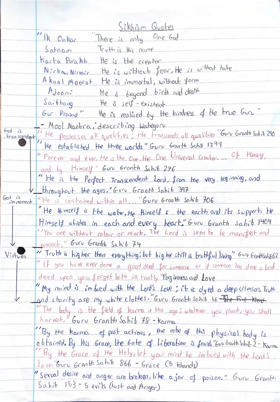 God is
transcendent
God is
immanent
Virtues
"Ik Onkar
Satnam
Karta Purakh
Sikhism Quotes
"There is only One God
Truth is His name
"1
Nirhou,