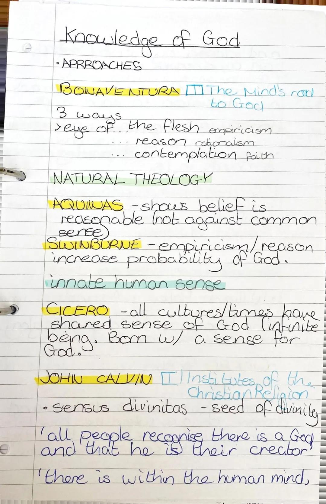 Knowledge of God notes