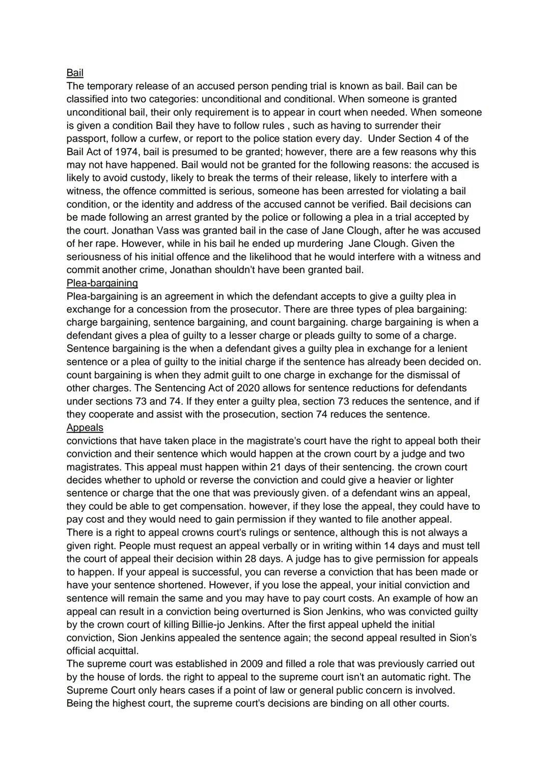 Unit 3: AC2.2: Describe the trial process
Types of offences
There are three kinds of offences: indictable, summary, and triable in either ca