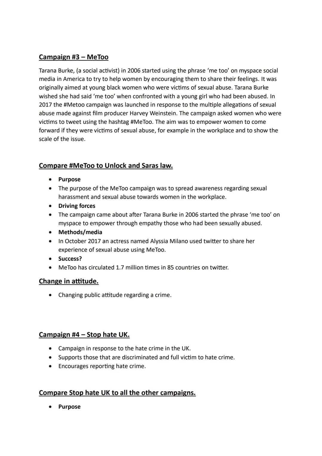 Unit 2.1 - Compare Campaigns for Change
5A - 45 mins (Discuss own campaign - Changing awareness (technological crime)
Purpose
Driving forces