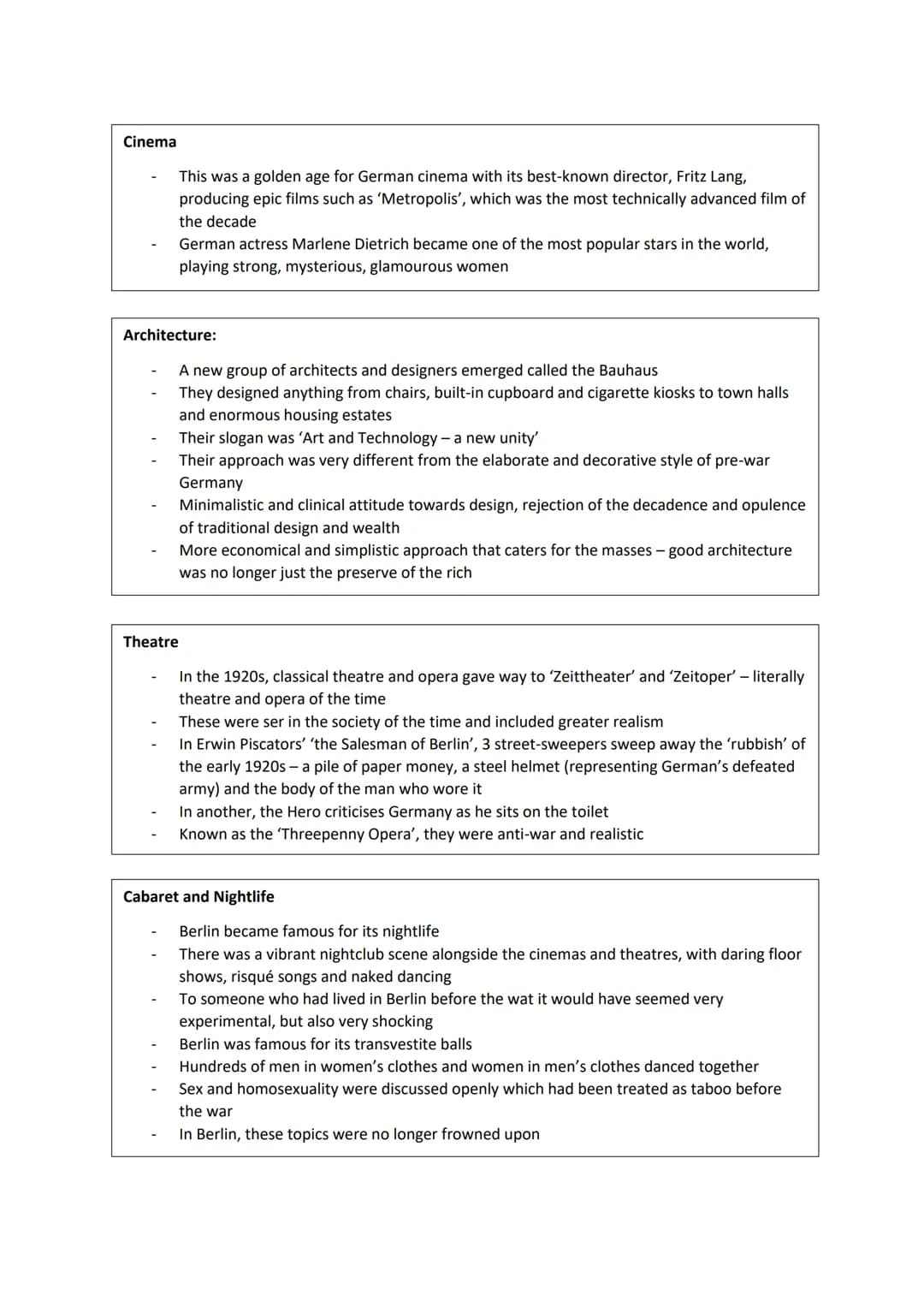 The Weimar Republic: Changes in Society 1924-29
GCSE History Revision
Changes in the standard of living
Improvements in social conditions in