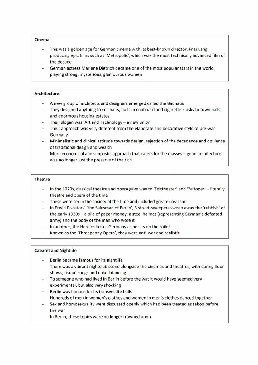 The Weimar Republic: Changes in Society 1924-29
GCSE History Revision
Changes in the standard of living
Improvements in social conditions in