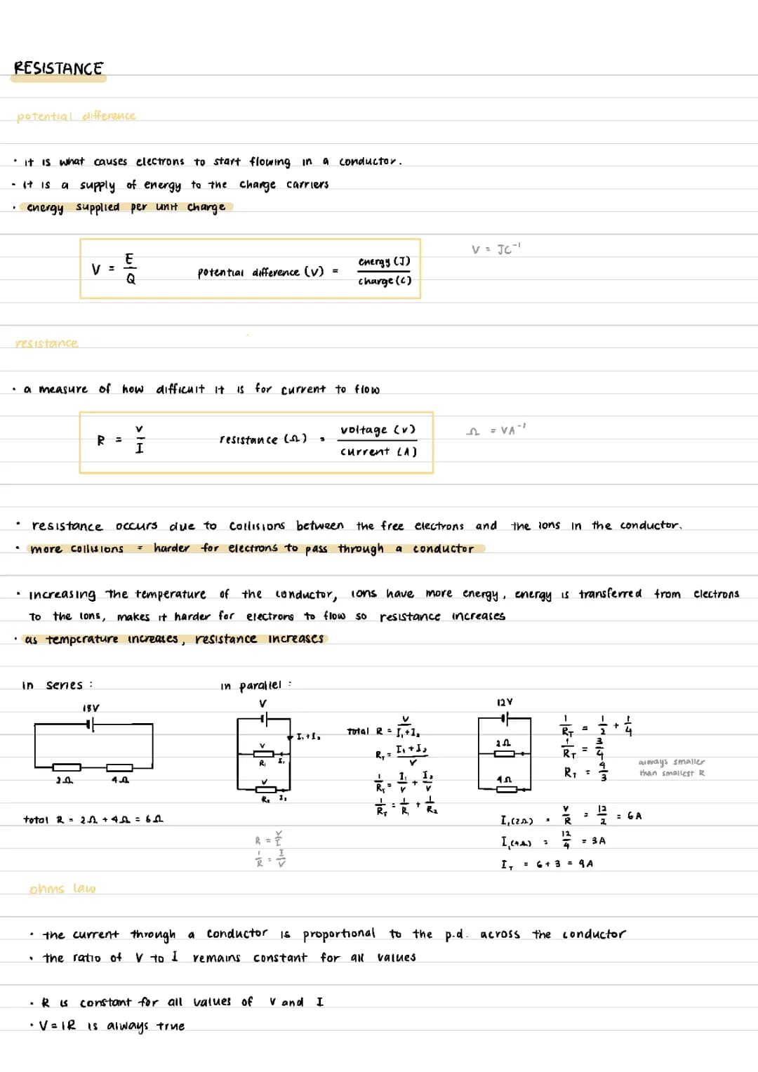 A LEVEL PHYSICS Resistance