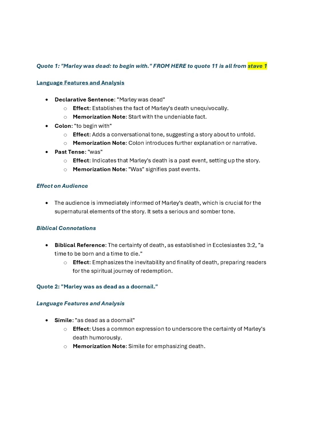 A Christmas Carol key quotes+indept analysis