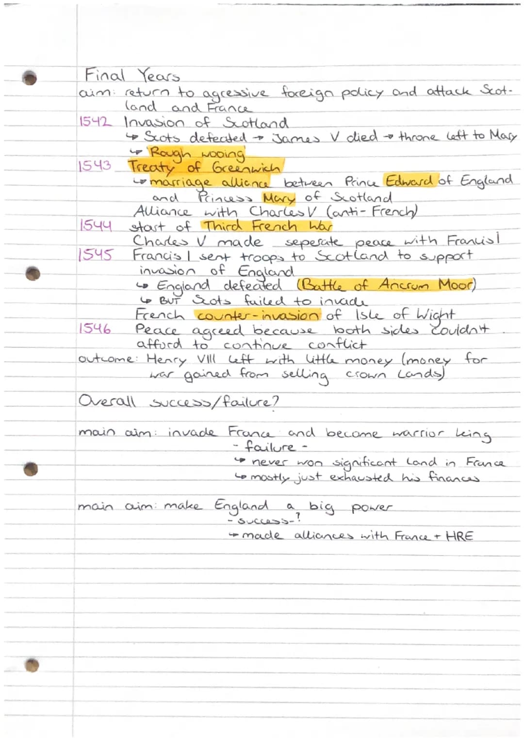 (9) Henry VIII Foreign Affairs
Early Years
1509-1514
Wolsey's Foreign Policy 1514-1529
Henry's Dominance / Break with Rome 1529-1540
Final Y