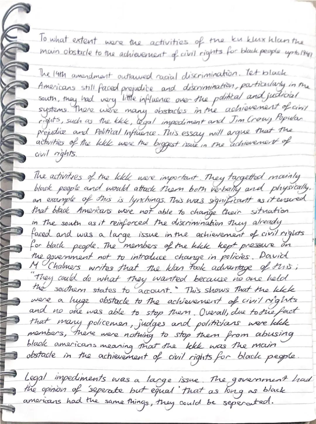 Higher History essay, USA