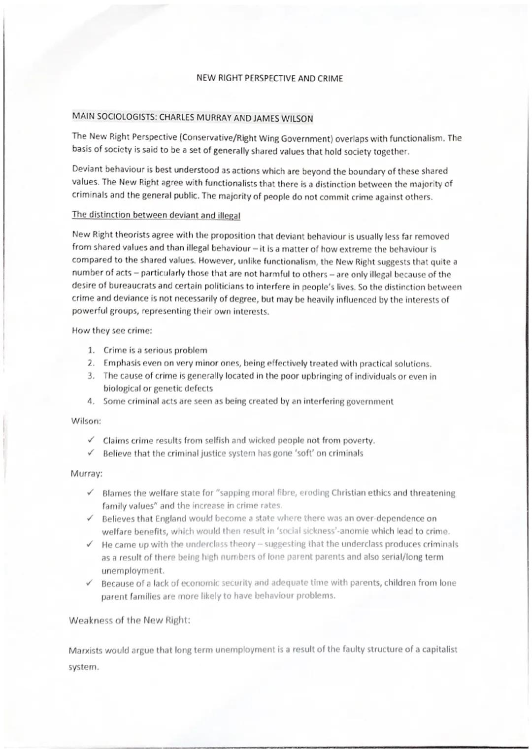 new right notes aqa gcse sociology 