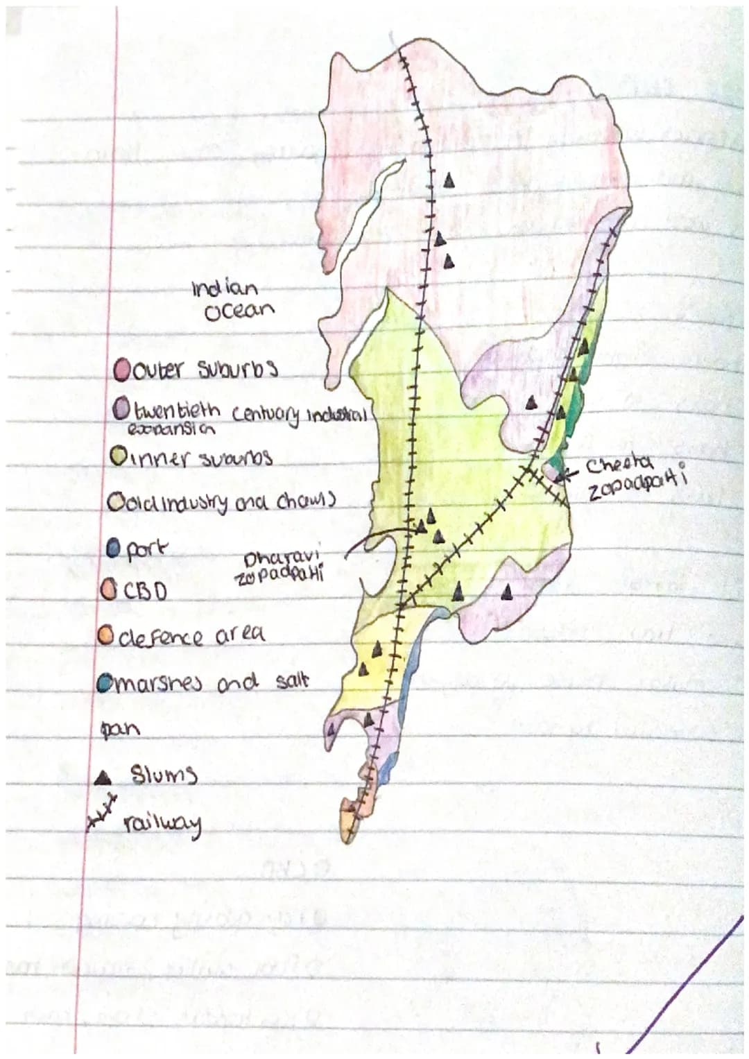 Megacity Case Study: Mumbai
what inserence can you make about Mumbai's growth from
building upwards
• All
land
industrial g
is taken
trade
a
