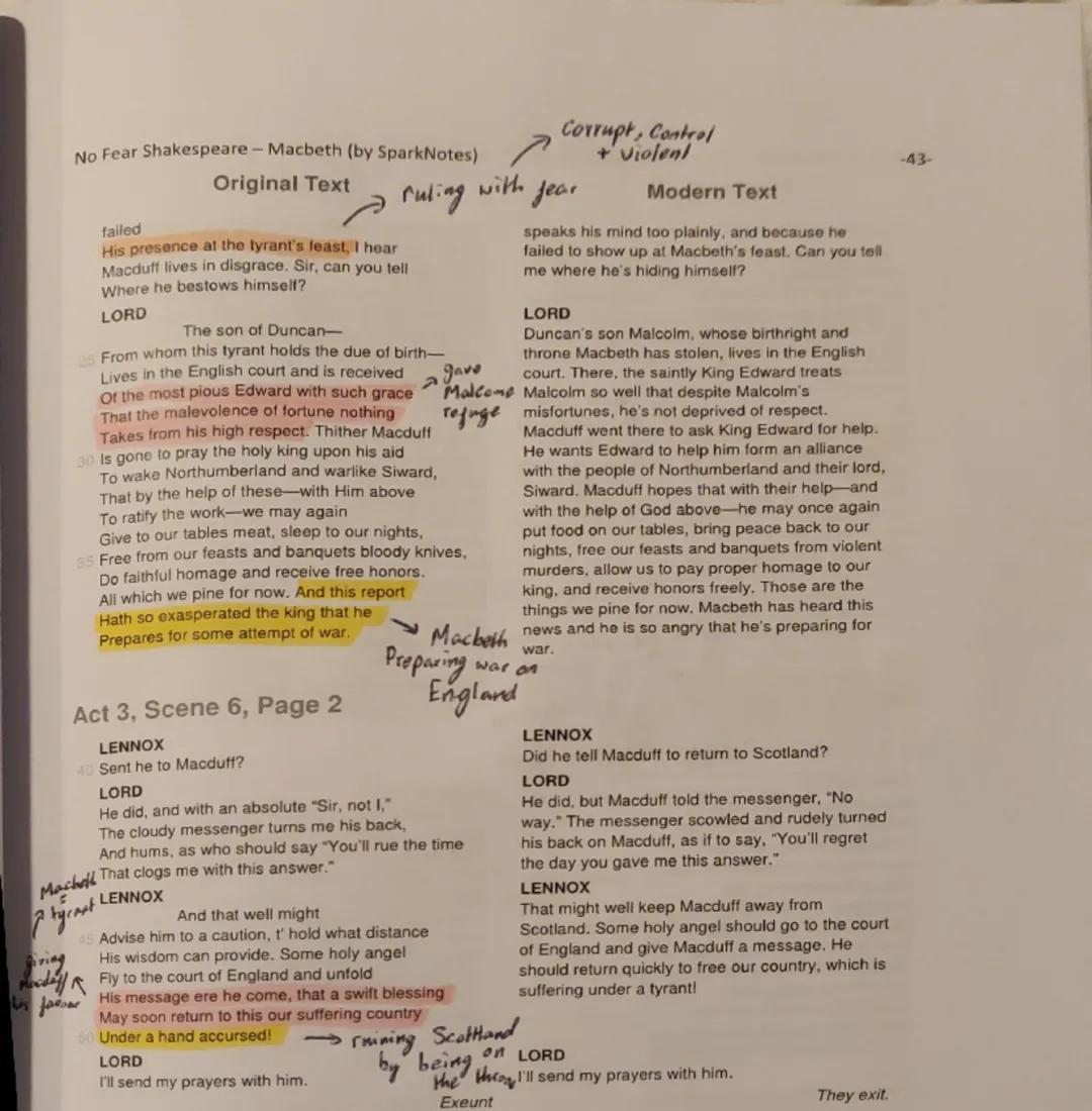 Act 3, Scene 6
LENNOX
Enter LENNOX and another LORD
My former speeches have but hit your thoughts,
Which can interpret farther. Only I say
T