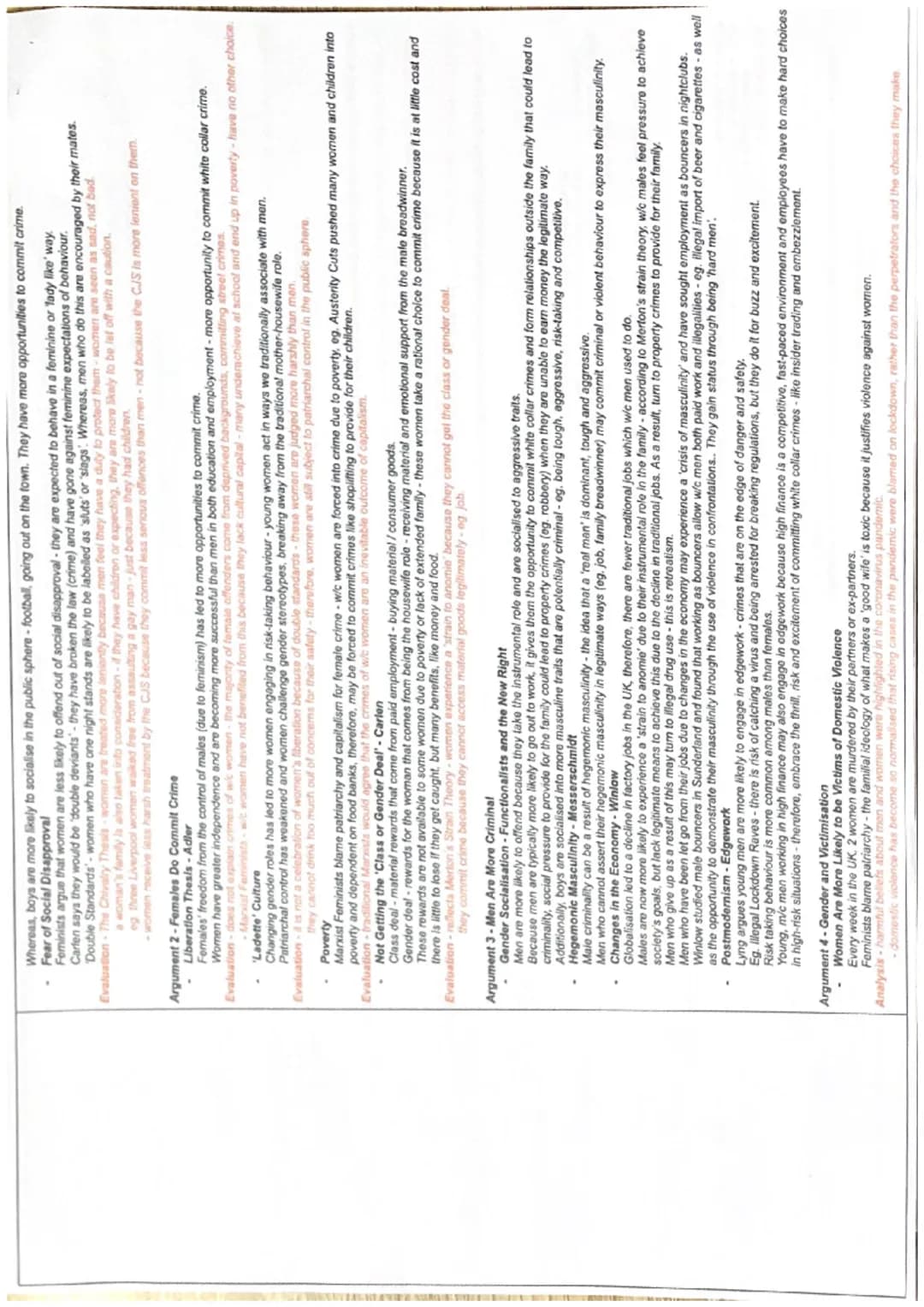 Crime and Deviance - Thematic Revision Doc
Crime, deviance, social order and social
control:
1. Functionalist Theory, Strain Theory
Subcultu