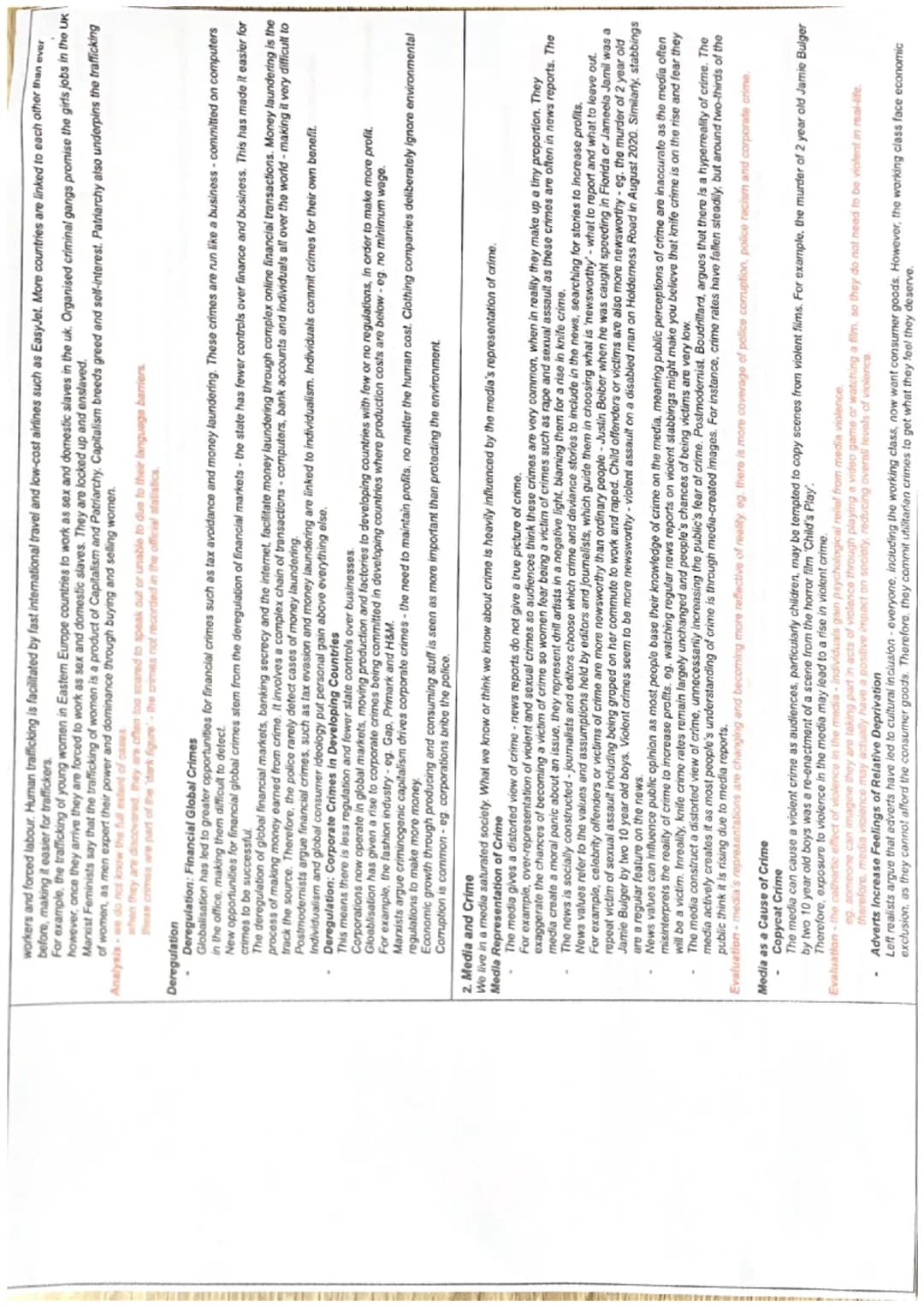 Crime and Deviance - Thematic Revision Doc
Crime, deviance, social order and social
control:
1. Functionalist Theory, Strain Theory
Subcultu