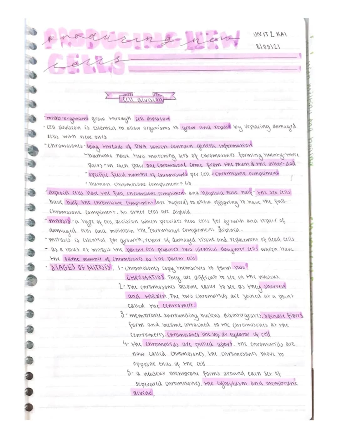 NATIONAL 5 BIOLOGY UNIT 1