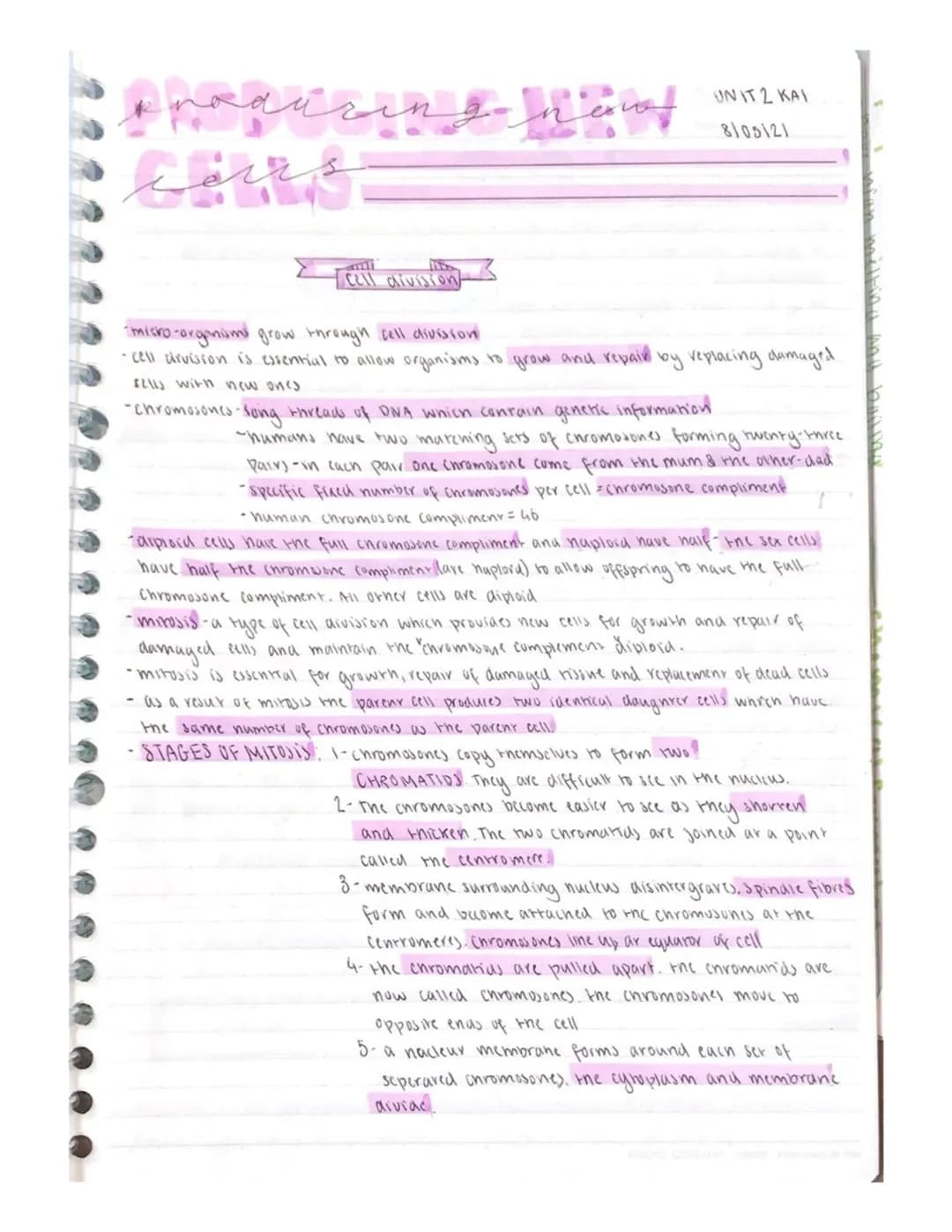 poduring-nenat
چیفر
cours
mill
cell division
UNIT 2 KAI
8105121
-micro-organisms grow through cell division
-cell division is essential to a