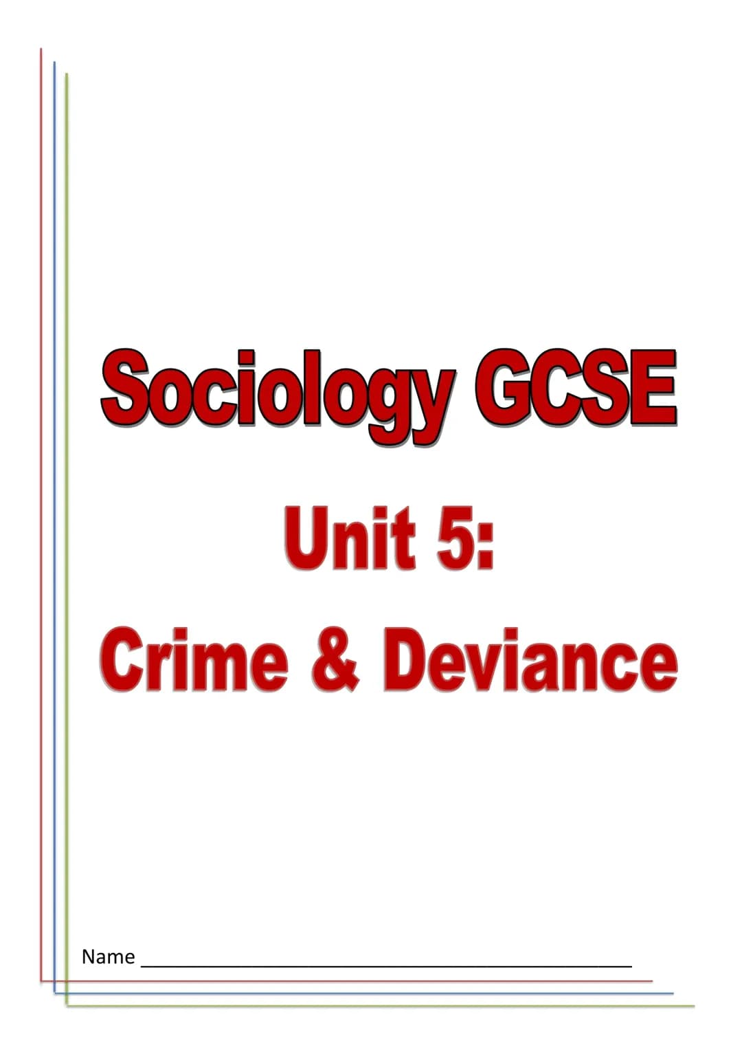 AQA Sociology Crime & Deviance 