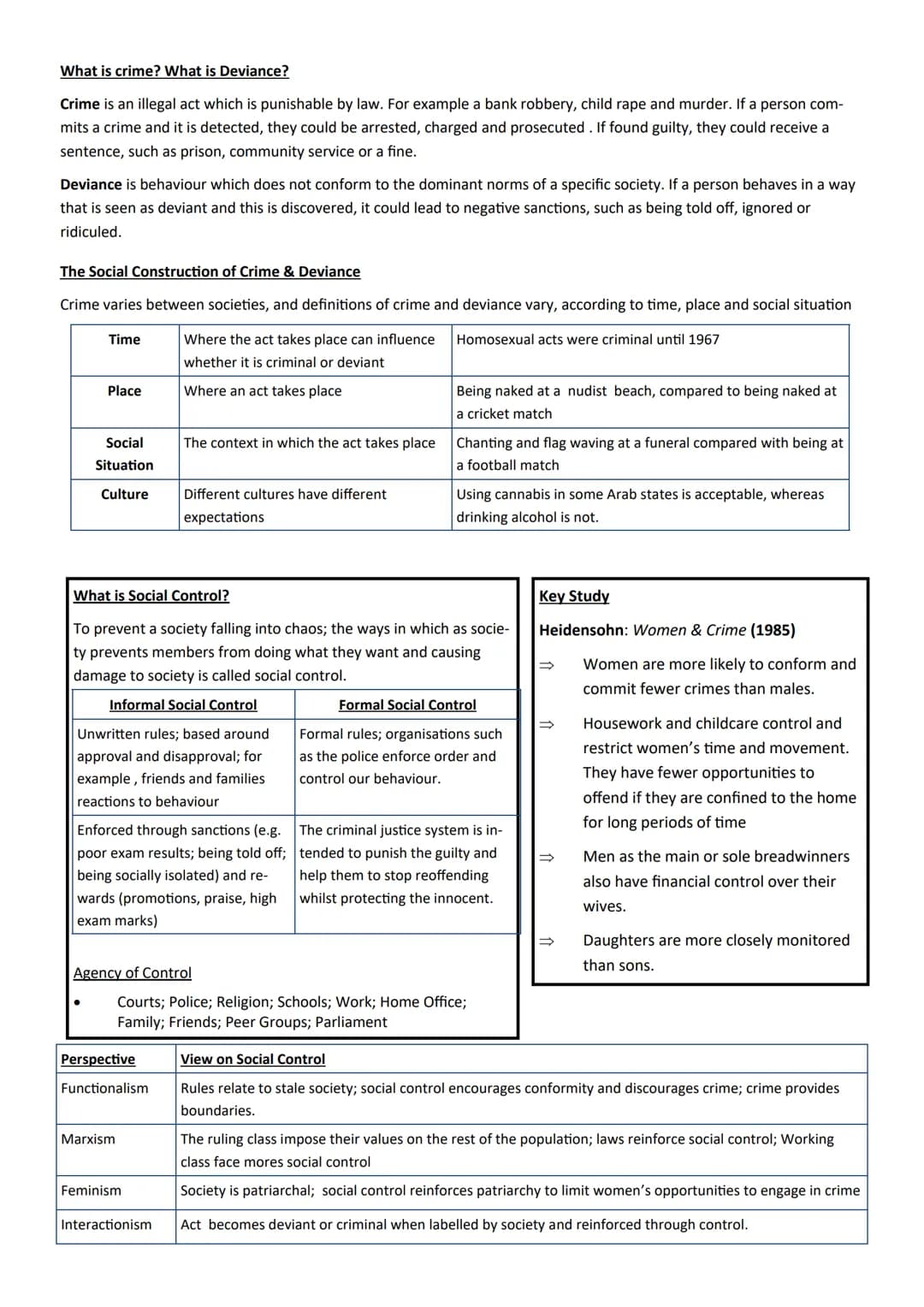 Sociology GCSE
Unit 5:
Crime & Deviance
Name 2.2
Assessments
Paper 1: The sociology of families and
education
What's assessed
⚫ The sociolog