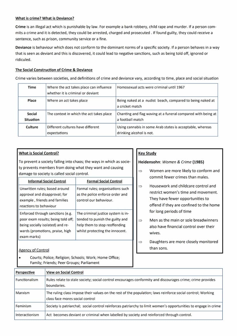 Sociology GCSE
Unit 5:
Crime & Deviance
Name 2.2
Assessments
Paper 1: The sociology of families and
education
What's assessed
⚫ The sociolog