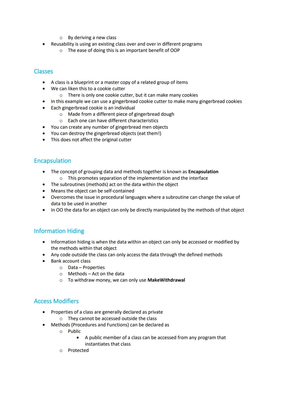 AQA A-Level CS: Object-Oriented Programming (Topic 1)
Revision Notes
Specification
Object-oriented programming
Content
Be familiar with the 