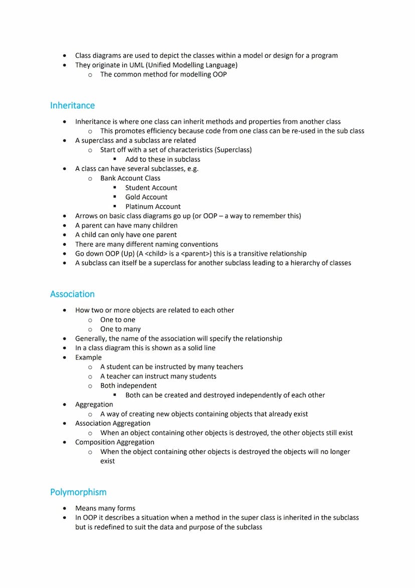 AQA A-Level CS: Object-Oriented Programming (Topic 1)
Revision Notes
Specification
Object-oriented programming
Content
Be familiar with the 