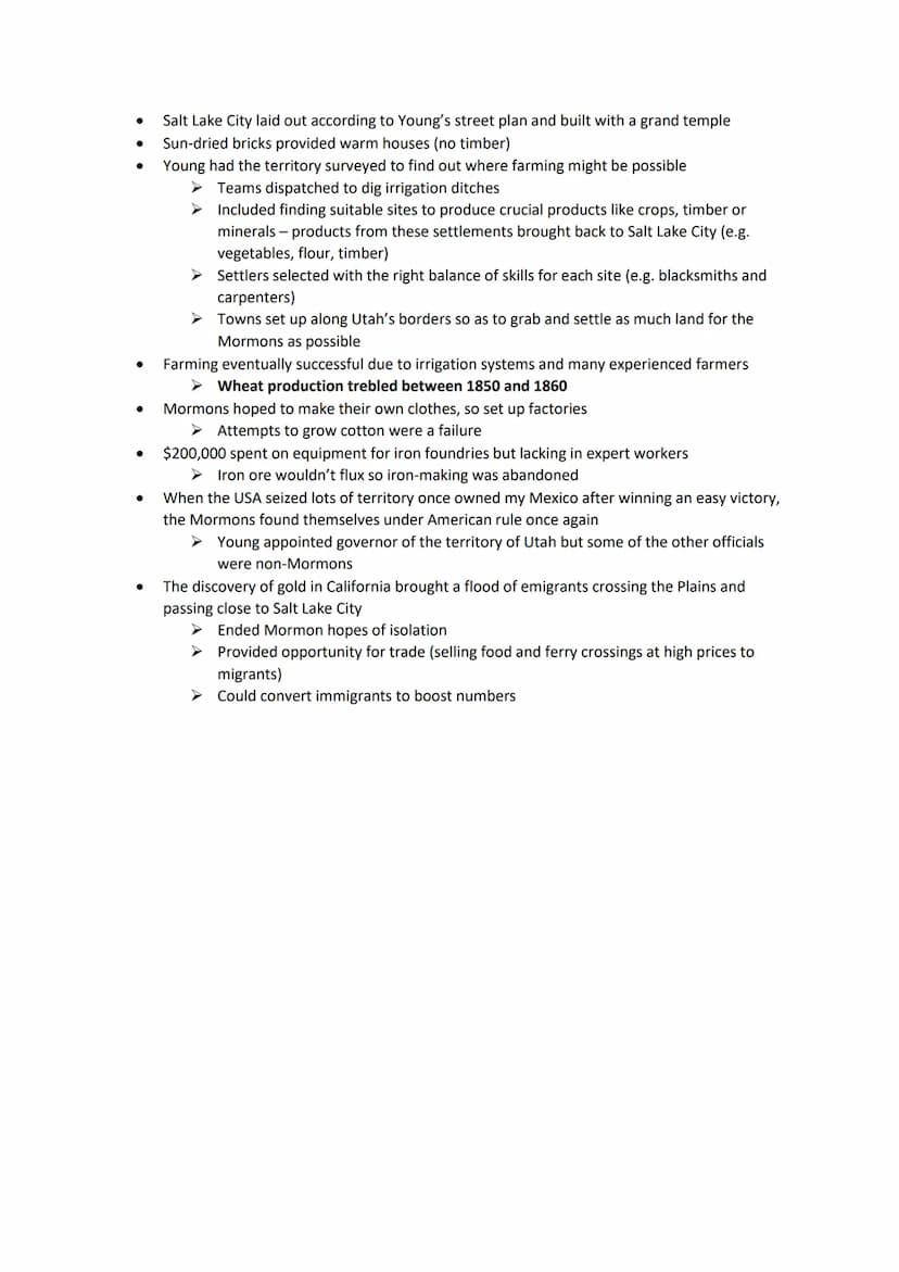 Factors encouraging migration West
The Mormons (the Church of Jesus Christ of the Latter-Day Saints)
GCSE History Revision
Economic
Persecut