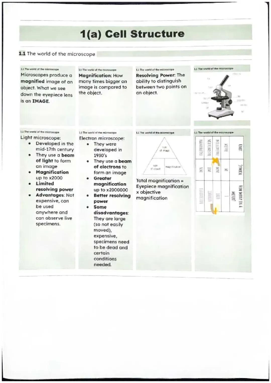 AQA GCSE Biology 1(a) cell structure 