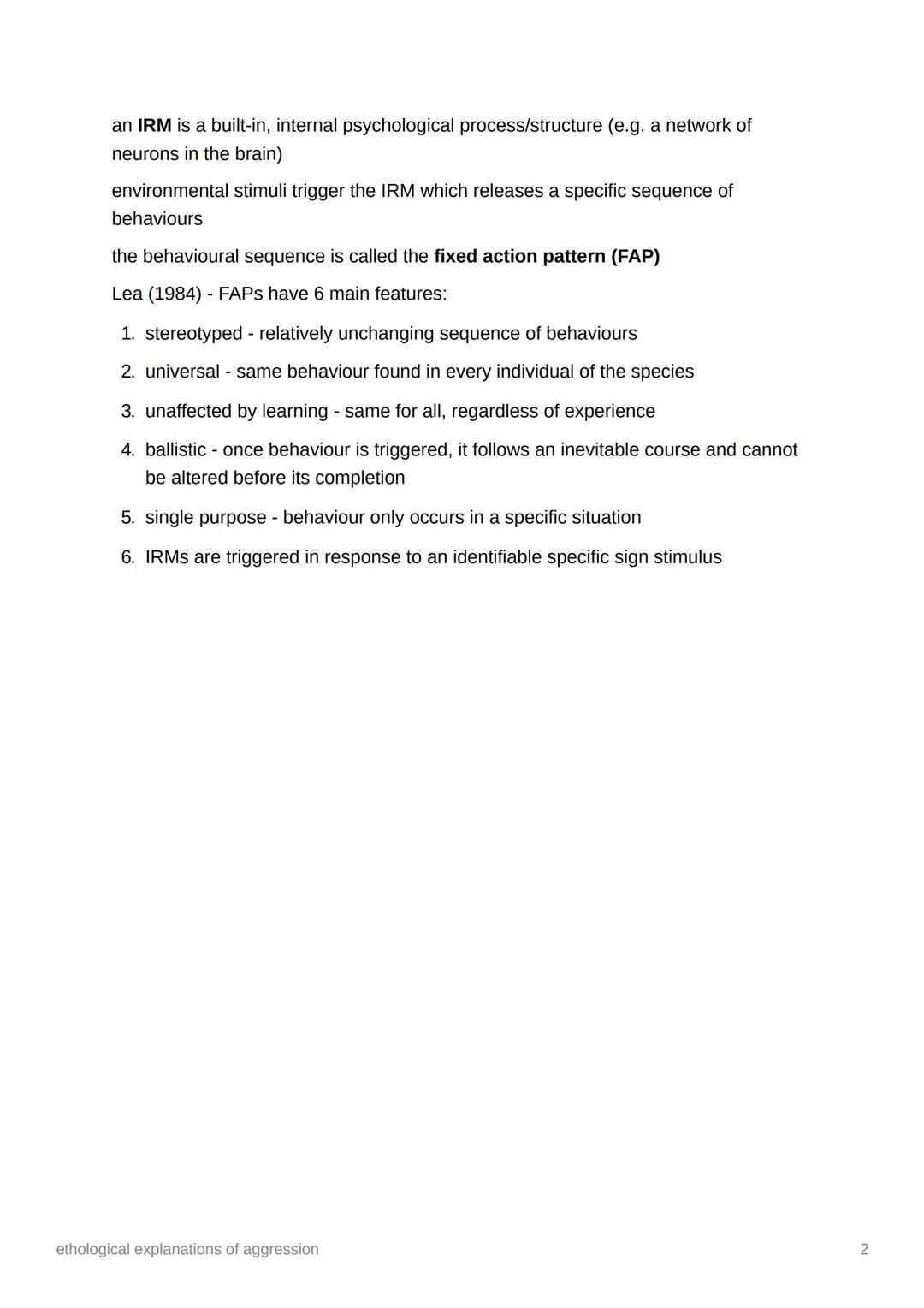 # ethological explanations of
aggression

++ ethology is the study of animals in their natural environment within the
context of evolution. 