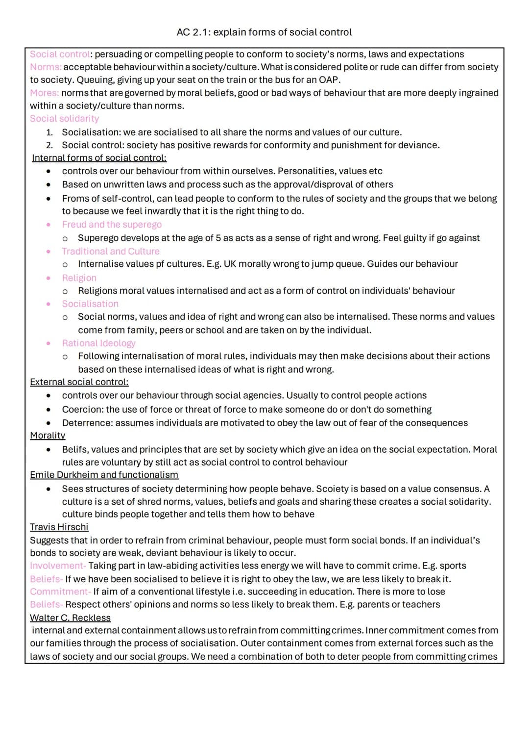 Unit 4: crime and Punishment
AC1.1 describe process used for law making
AC1.2: describe the organisations of the criminal justice system in 