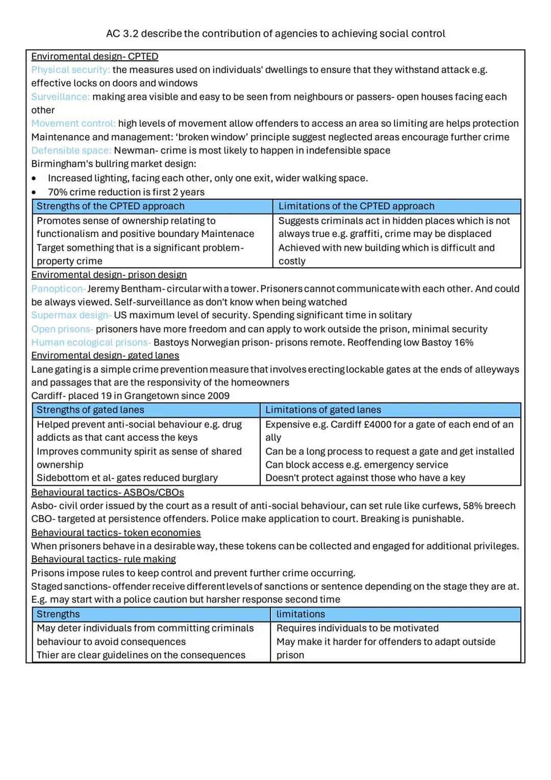 Unit 4: crime and Punishment
AC1.1 describe process used for law making
AC1.2: describe the organisations of the criminal justice system in 