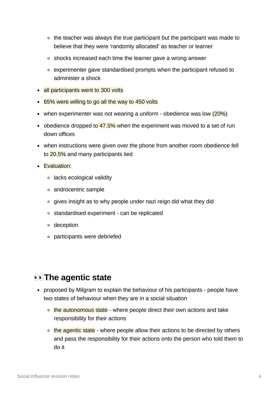 Social influence revision notes
!? Types of conformity
conformity - when someone changes their attitude or behaviour due to group
pressure
●