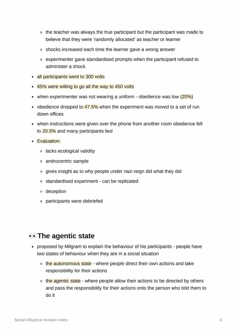 Social influence revision notes
!? Types of conformity
conformity - when someone changes their attitude or behaviour due to group
pressure
●