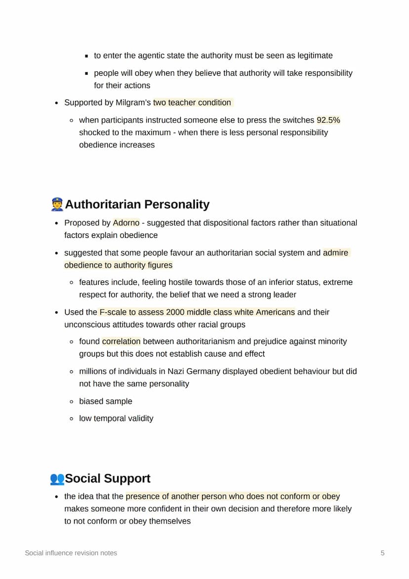 Social influence revision notes
!? Types of conformity
conformity - when someone changes their attitude or behaviour due to group
pressure
●
