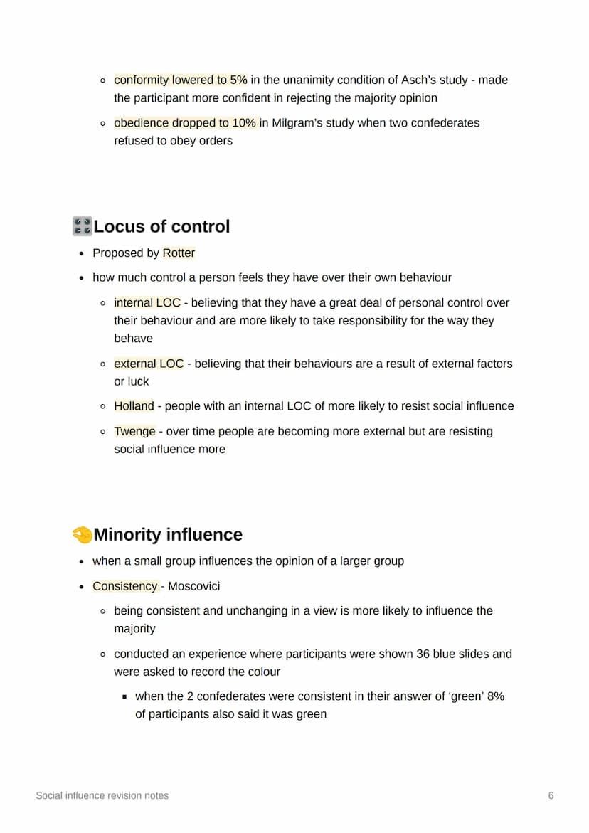 Social influence revision notes
!? Types of conformity
conformity - when someone changes their attitude or behaviour due to group
pressure
●