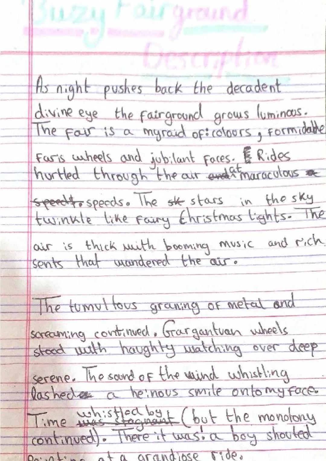 English Language Paper 1 grade 9 example