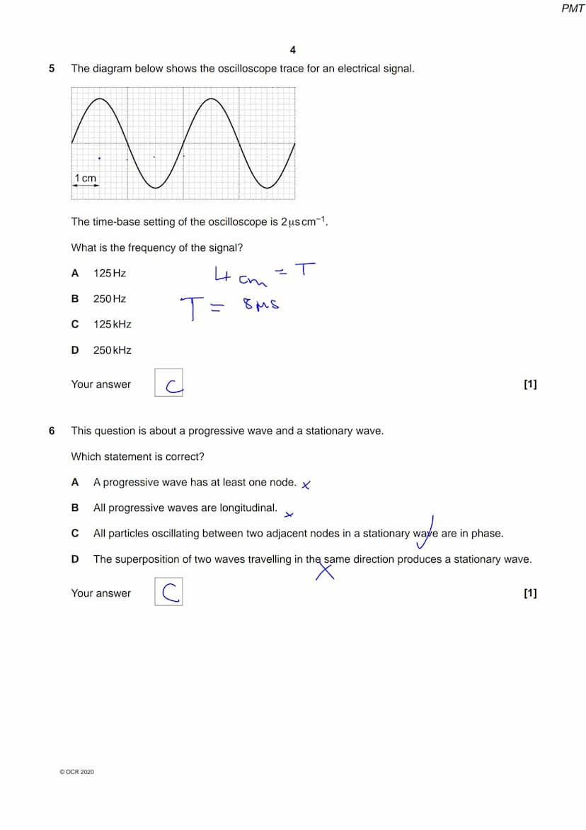 *82550 66181*
OCR
Oxford Cambridge and RSA
Thursday 15 October 2020 - Morning
A Level Physics A
H556/02 Exploring physics
Time allowed: 2 ho