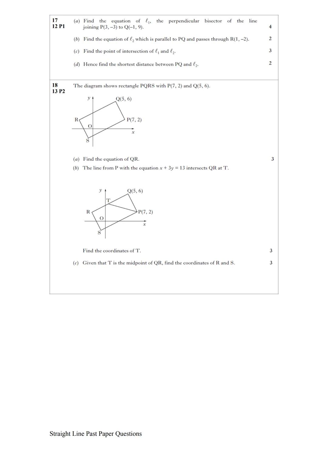 1.
00 PI
2.
01 PI
3.
(JAN)
02 P1
4.
(JAN)
02 P2
5.
02 P2
6.
03 P1
7.
04 P1
1.1 The Straight Line - PAST PAPER QUESTIONS SOURCED BY Sehar Ahm