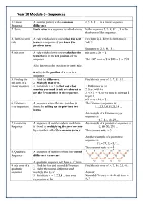 Know Year 10 Module 6 - Sequences thumbnail