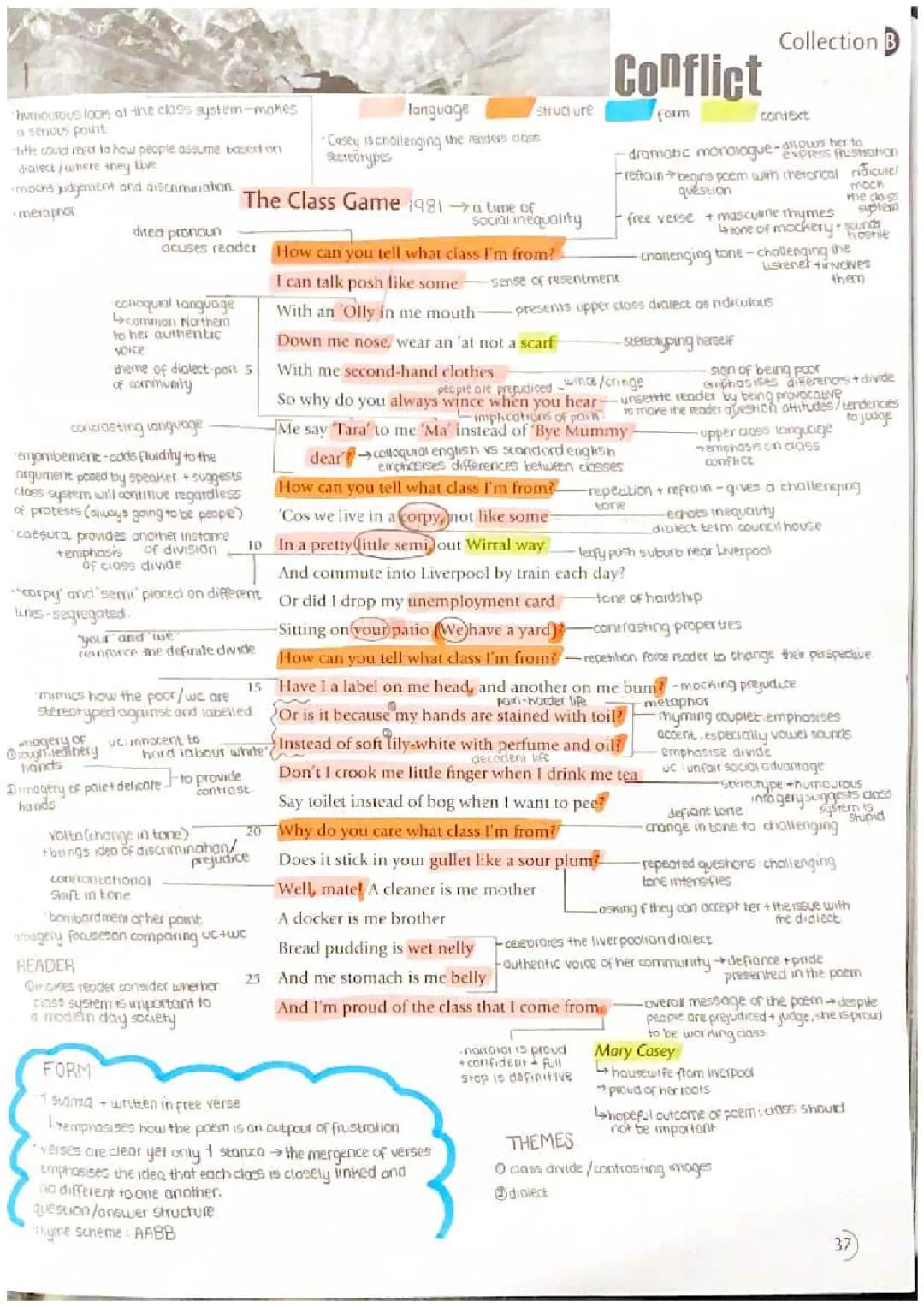 Funny Class System Analysis in The Class Game Poem - Line by Line & Themes