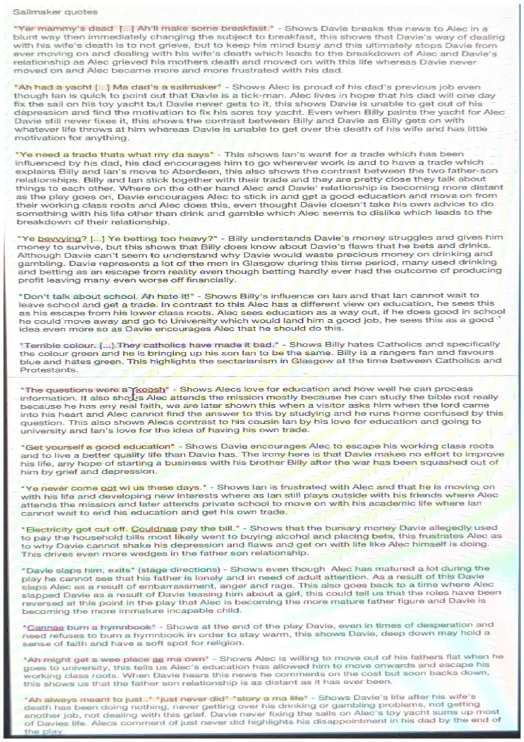 Nat 5 Sailmaker Quotes & Analysis PDF Quizlet