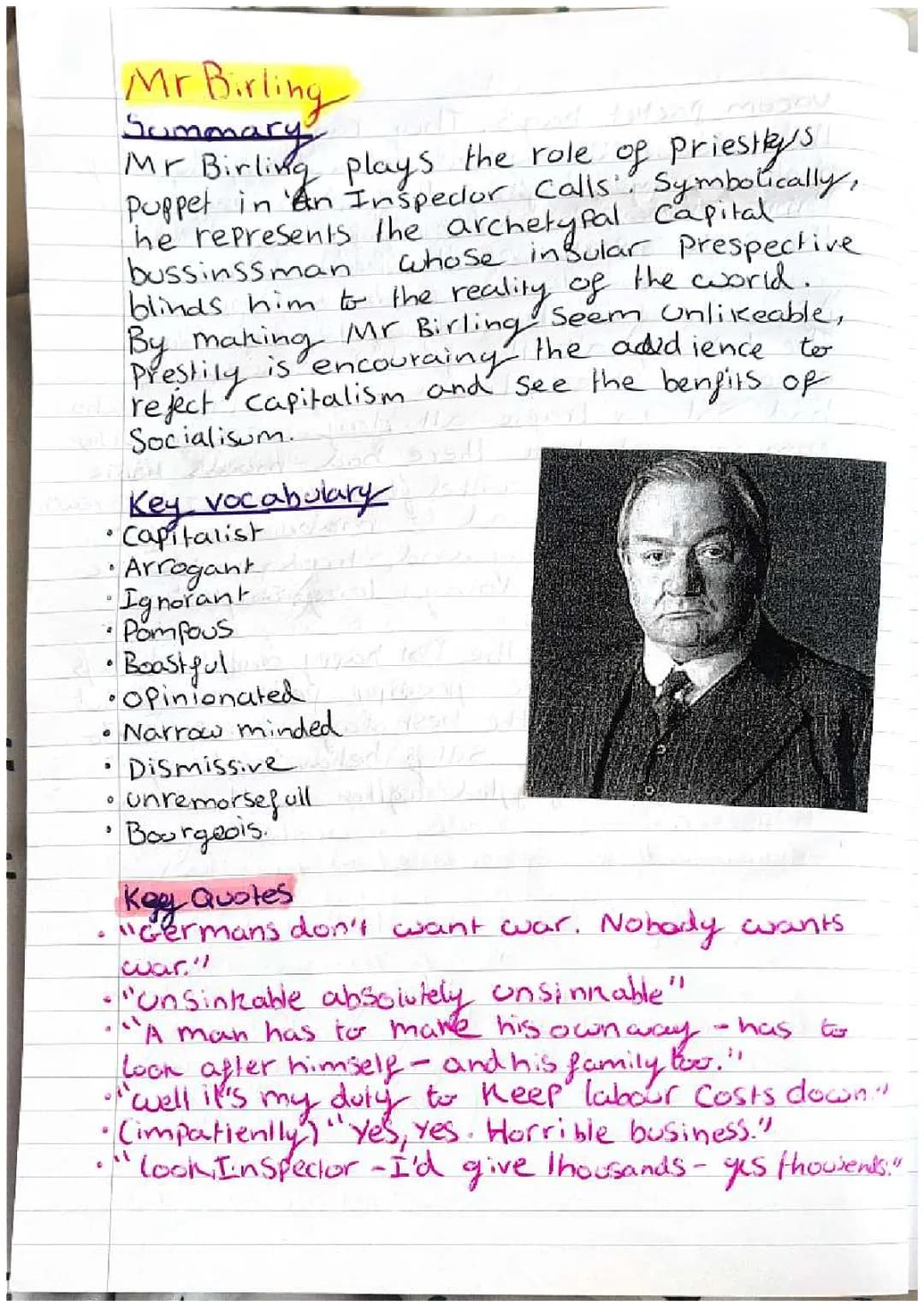 Mr and Sheila Birling: Character Analysis and Key Quotes from 'An Inspector Calls'