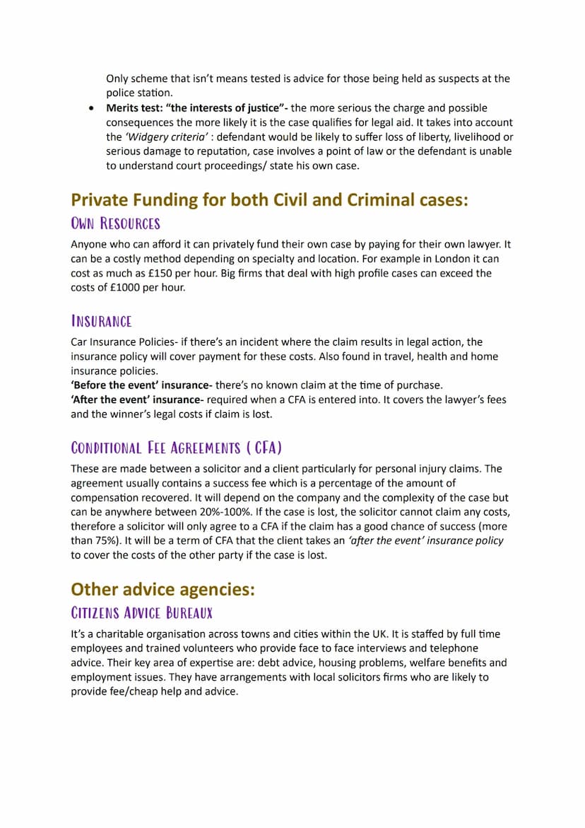 Public Funding:
LEGAL AID AGENCY
Civil and criminal government funding is provided by the Legal Aid Agency which is an
executive agency of t