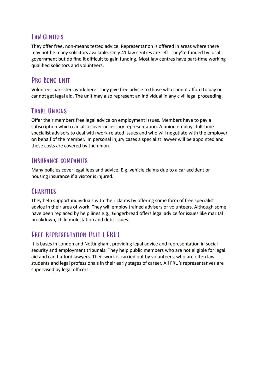 Public Funding:
LEGAL AID AGENCY
Civil and criminal government funding is provided by the Legal Aid Agency which is an
executive agency of t