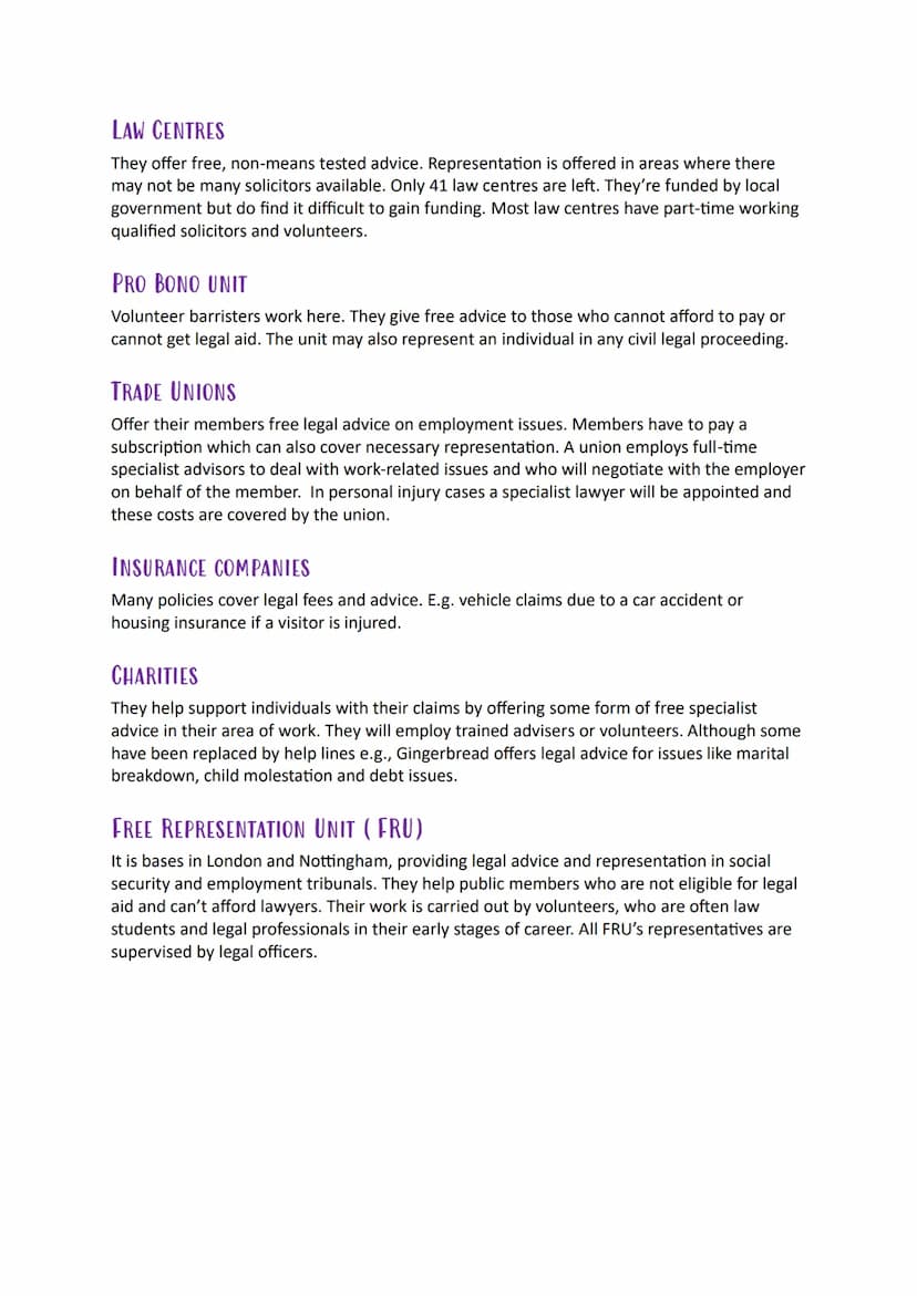 Public Funding:
LEGAL AID AGENCY
Civil and criminal government funding is provided by the Legal Aid Agency which is an
executive agency of t