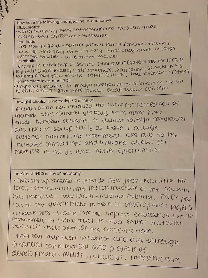 trong wo
Key Idea
GCSE Geography Edexcel B - Revision Checklist
Paper 2. UK Geographical Issues Topic 5. The UK's evolving human landscape
I