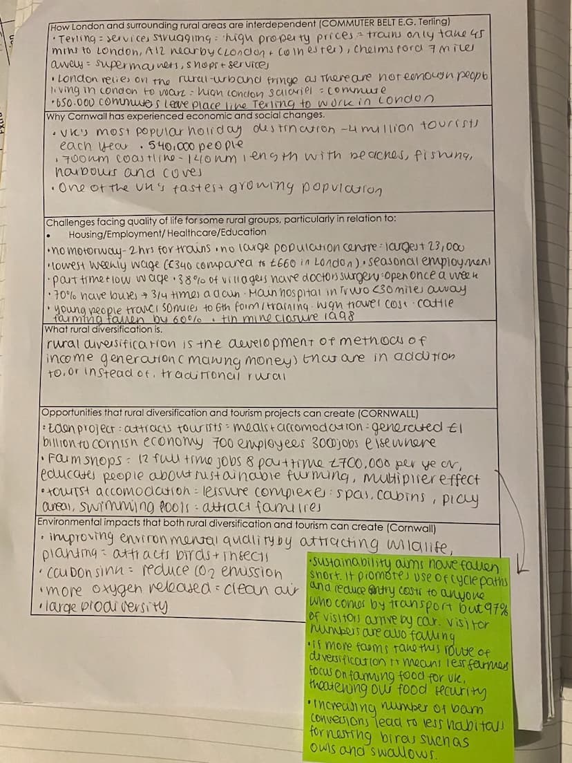 trong wo
Key Idea
GCSE Geography Edexcel B - Revision Checklist
Paper 2. UK Geographical Issues Topic 5. The UK's evolving human landscape
I
