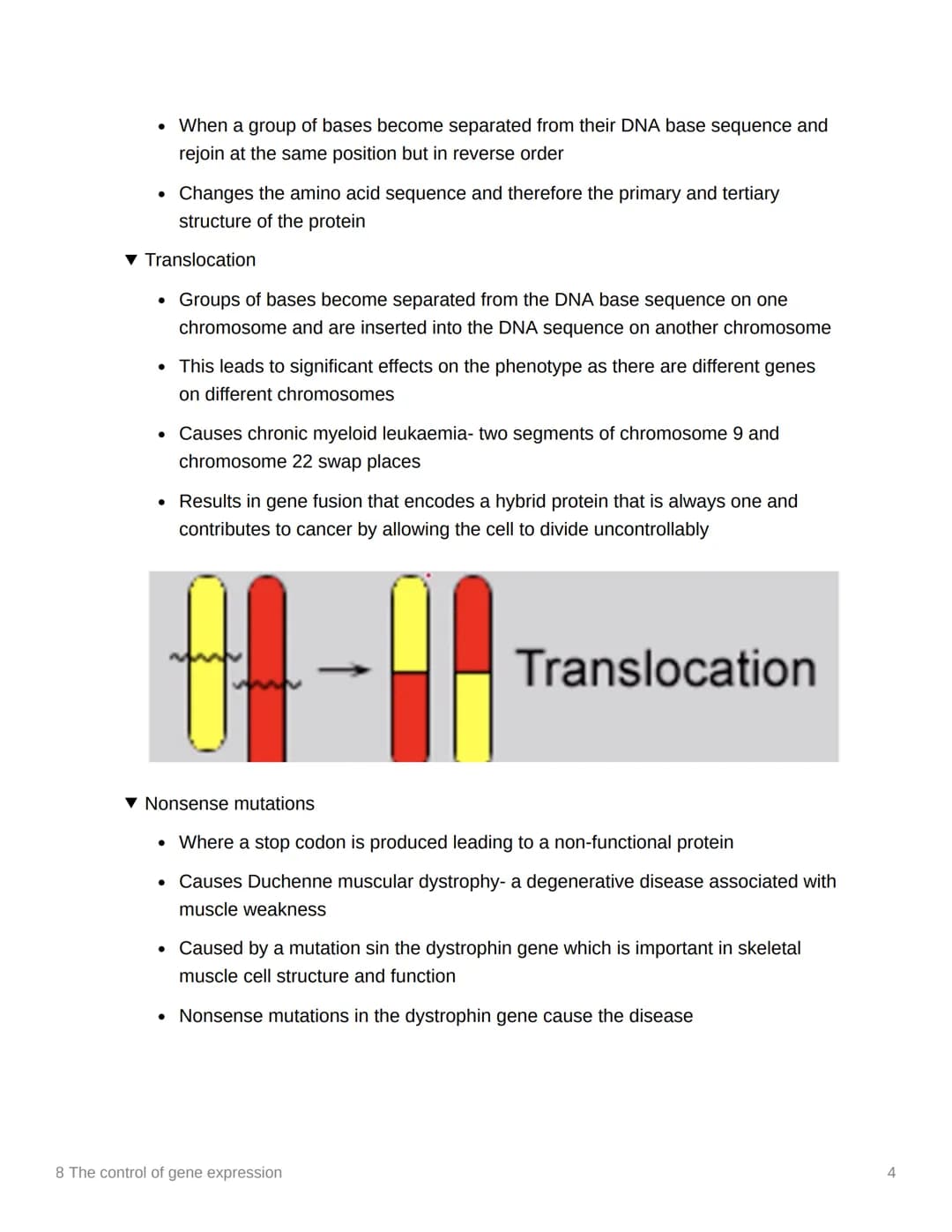 8 The control of gene expression
EAS/A level A level
3.8.1 Alteration of the sequence of bases in DNA alters the structure of proteins
▾ Sub