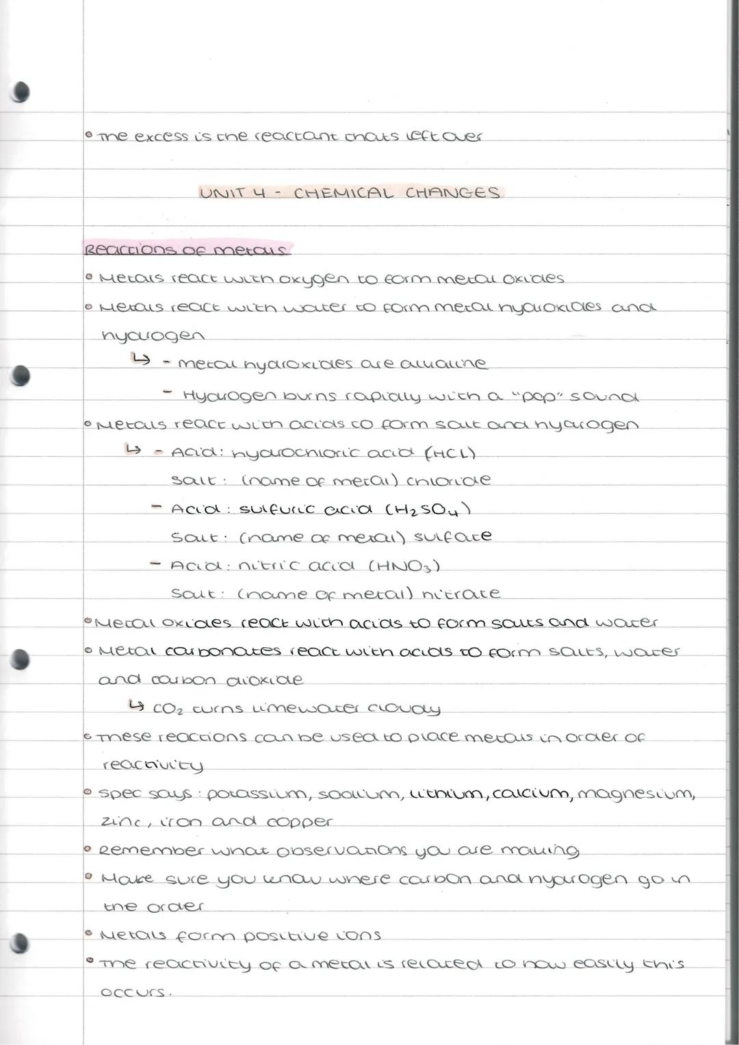 GCSE Chemistry Unit 4