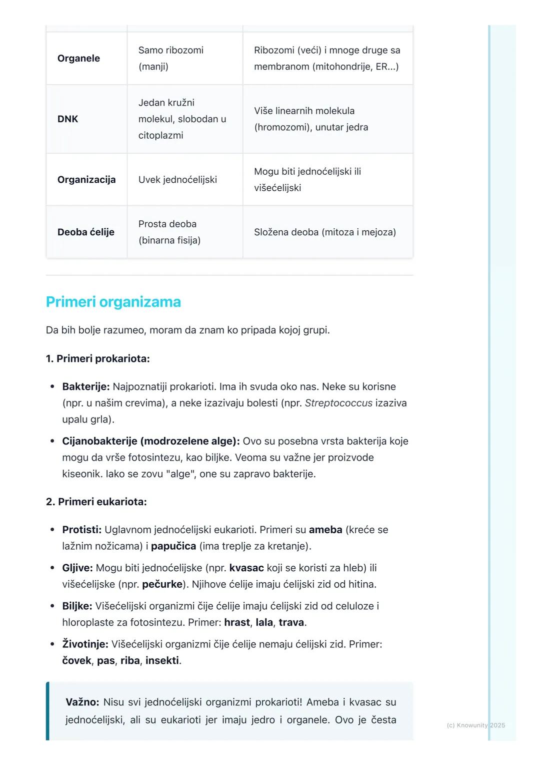 # Prokariotska i eukariotska
ćelija

## Uvod u tipove ćelija

Sva živa bića su izgrađena od ćelija, ali nisu sve ćelije iste. Postoje dve
os